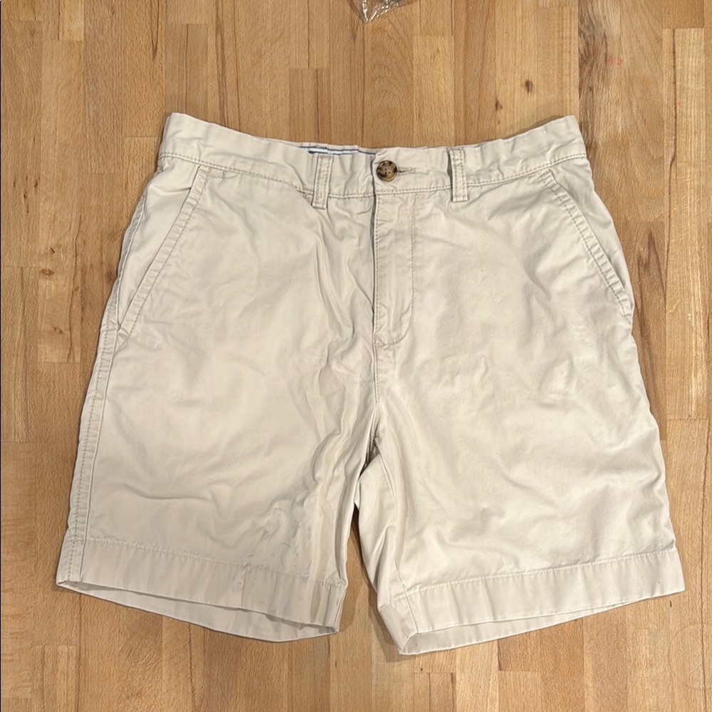 Tommy Hilfiger Cream Flat Front Shorts - 30